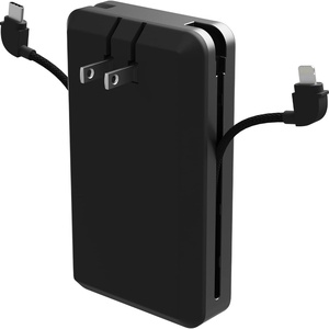 image:imageMophie Powerstation Plus Ultra 10000mAh Power Bank  Integrated USBC and Lightning Cables and Foldable Wall Prongs  Fast Charging for Smartphones Tablets and MoreUltra 10 000mAh