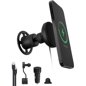 image:imageMophie Qi2 snap Magnetic Wireless Charging Vent Mount  Fast 15W QiEnabled Charger for iPhone 171615141312 Universal Car Compatibility 30W Car Charger Adapter Included USBC Black