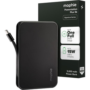 image:imagemophie Powerstation Plus 10K Portable Charger Signature Series  10000mAh Power Bank for iPhone 17  16 2 Integrated USBC Cables 30W Fast Charging Premium Build Airline Friendly5 000mAh