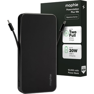 image:imagemophie Powerstation Plus 10K Portable Charger Signature Series  10000mAh Power Bank for iPhone 17  16 2 Integrated USBC Cables 30W Fast Charging Premium Build Airline Friendly10 000mAh
