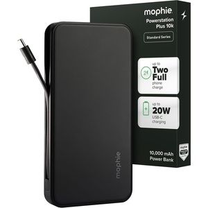image:imagemophie Powerstation Plus 10K Portable Charger Standard Series  10000mAh Power Bank for iPhone 17  16 Integrated USBC Cable 20W Fast Charging Dual Charging Airline Friendly10 000mAh