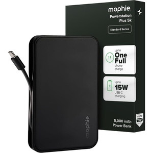 image:imagemophie Powerstation Plus 10K Portable Charger Standard Series  10000mAh Power Bank for iPhone 17  16 Integrated USBC Cable 20W Fast Charging Dual Charging Airline Friendly5 000mAh