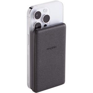 image:imagemophie Snap Juice Pack Mini  Wireless Portable Magnetic Charger with 5000 mAh Internal Battery Compatible with MagSafe amp QiEnabled Smartphones Works with Apple Samsung and Google Phones BlackCharger