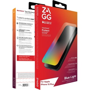 image:imageZAGG InvisibleShield VisionGuard Screen Protector for iPhone 15 PlusiPhone 16 Plus  Tempered Glass 5X Stronger Blue Light Filter Ultra HD Clarity AntiScratch BubbleFree