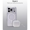 image:imageZAGG Case with Carabiner for AirPods 4  Wireless Charging Compatible Protective Cover  360 Drop Dust amp Scratch Protection Durable Silicone Design Boho BlossomClear