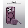 image:imageZAGG Case with Carabiner for AirPods 4  Wireless Charging Compatible Protective Cover  360 Drop Dust amp Scratch Protection Durable Silicone Design Boho BlossomPlum Purple
