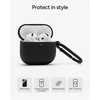 image:imageZAGG Case with Carabiner for AirPods 4  Wireless Charging Compatible Protective Cover  360 Drop Dust amp Scratch Protection Durable Silicone Design Boho BlossomBlack