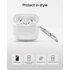 image:imageZAGG Case with Carabiner for AirPods 4  Wireless Charging Compatible Protective Cover  360 Drop Dust amp Scratch Protection Durable Silicone Design Boho BlossomClear