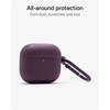 image:imageZAGG Case with Carabiner for AirPods 4  Wireless Charging Compatible Protective Cover  360 Drop Dust amp Scratch Protection Durable Silicone Design Boho BlossomPlum Purple
