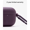 image:imageZAGG Case with Carabiner for AirPods 4  Wireless Charging Compatible Protective Cover  360 Drop Dust amp Scratch Protection Durable Silicone Design Boho BlossomPlum Purple