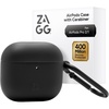image:imageZAGG Case with Carabiner for AirPods 4  Wireless Charging Compatible Protective Cover  360 Drop Dust amp Scratch Protection Durable Silicone Design Boho BlossomBlack