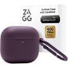 image:imageZAGG Case with Carabiner for AirPods 4  Wireless Charging Compatible Protective Cover  360 Drop Dust amp Scratch Protection Durable Silicone Design Boho BlossomPlum Purple