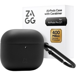 image:imageZAGG Case with Carabiner for AirPods 4  Wireless Charging Compatible Protective Cover  360 Drop Dust amp Scratch Protection Durable Silicone Design Boho BlossomBlack
