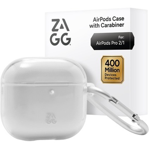 image:imageZAGG Case with Carabiner for AirPods 4  Wireless Charging Compatible Protective Cover  360 Drop Dust amp Scratch Protection Durable Silicone Design Boho BlossomClear