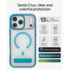 image:imageZAGG Santa Cruz Snap Case with Kickstand for iPhone 17 Pro  Jet Black Drop Protection 13ft4m MagSafe Charging Compatible ClearGuard AntiYellowing Technology Scratch Resistant Phone CaseTranquil Blue