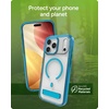 image:imageZAGG Santa Cruz Snap Case with Kickstand for iPhone 17 Pro  Jet Black Drop Protection 13ft4m MagSafe Charging Compatible ClearGuard AntiYellowing Technology Scratch Resistant Phone CaseTranquil Blue