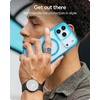 image:imageZAGG Santa Cruz Snap Case with Kickstand for iPhone 17 Pro  Jet Black Drop Protection 13ft4m MagSafe Charging Compatible ClearGuard AntiYellowing Technology Scratch Resistant Phone CaseTranquil Blue