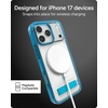 image:imageZAGG Santa Cruz Snap Case with Kickstand for iPhone 17 Pro  Jet Black Drop Protection 13ft4m MagSafe Charging Compatible ClearGuard AntiYellowing Technology Scratch Resistant Phone CaseTranquil Blue