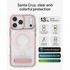 image:imageZAGG Santa Cruz Snap Case with Kickstand for iPhone 17 Pro  Jet Black Drop Protection 13ft4m MagSafe Charging Compatible ClearGuard AntiYellowing Technology Scratch Resistant Phone CasePink Sorbet