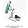 image:imagemophie 3in1 Magsafe Wireless Charging Stand for Apple iPhone AirPodsAirPods Pro amp Watch 15W SuperFast Charging Stylish Gloss Finish  White MagSafe charger not included 403108005