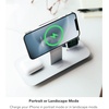 image:imagemophie 3in1 Magsafe Wireless Charging Stand for Apple iPhone AirPodsAirPods Pro amp Watch 15W SuperFast Charging Stylish Gloss Finish  White MagSafe charger not included 403108005