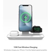 image:imagemophie 3in1 Magsafe Wireless Charging Stand for Apple iPhone AirPodsAirPods Pro amp Watch 15W SuperFast Charging Stylish Gloss Finish  White MagSafe charger not included 403108005