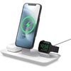image:imagemophie 3in1 Magsafe Wireless Charging Stand for Apple iPhone AirPodsAirPods Pro amp Watch 15W SuperFast Charging Stylish Gloss Finish  White MagSafe charger not included 403108005