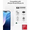 image:imageZAGG Elite Glass Screen Protector for iPhone 16 and iPhone 155X Stronger Tempered Glass Scratch amp Impact Protection SmudgeResistant Easy to Install InvisibleShield  Clear